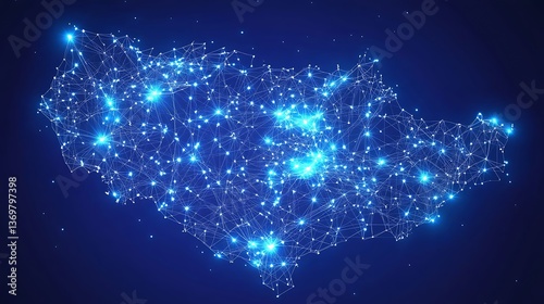 Wallpaper Mural USA map network glowing abstract background Torontodigital.ca