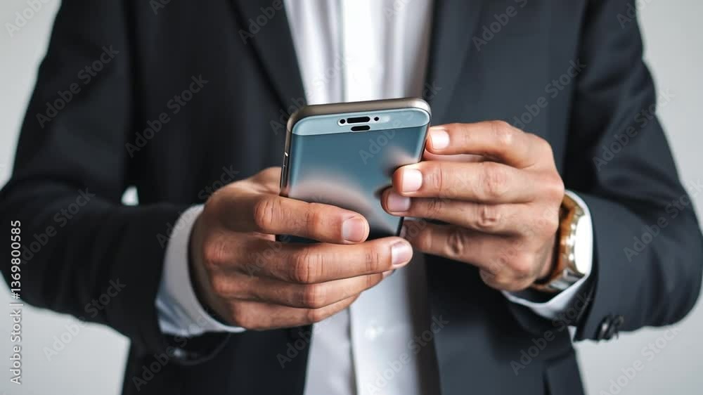 Businessman Using Smartphone, Modern Technology and Communication Businessman Using Smartphone, Modern Technology and Communication