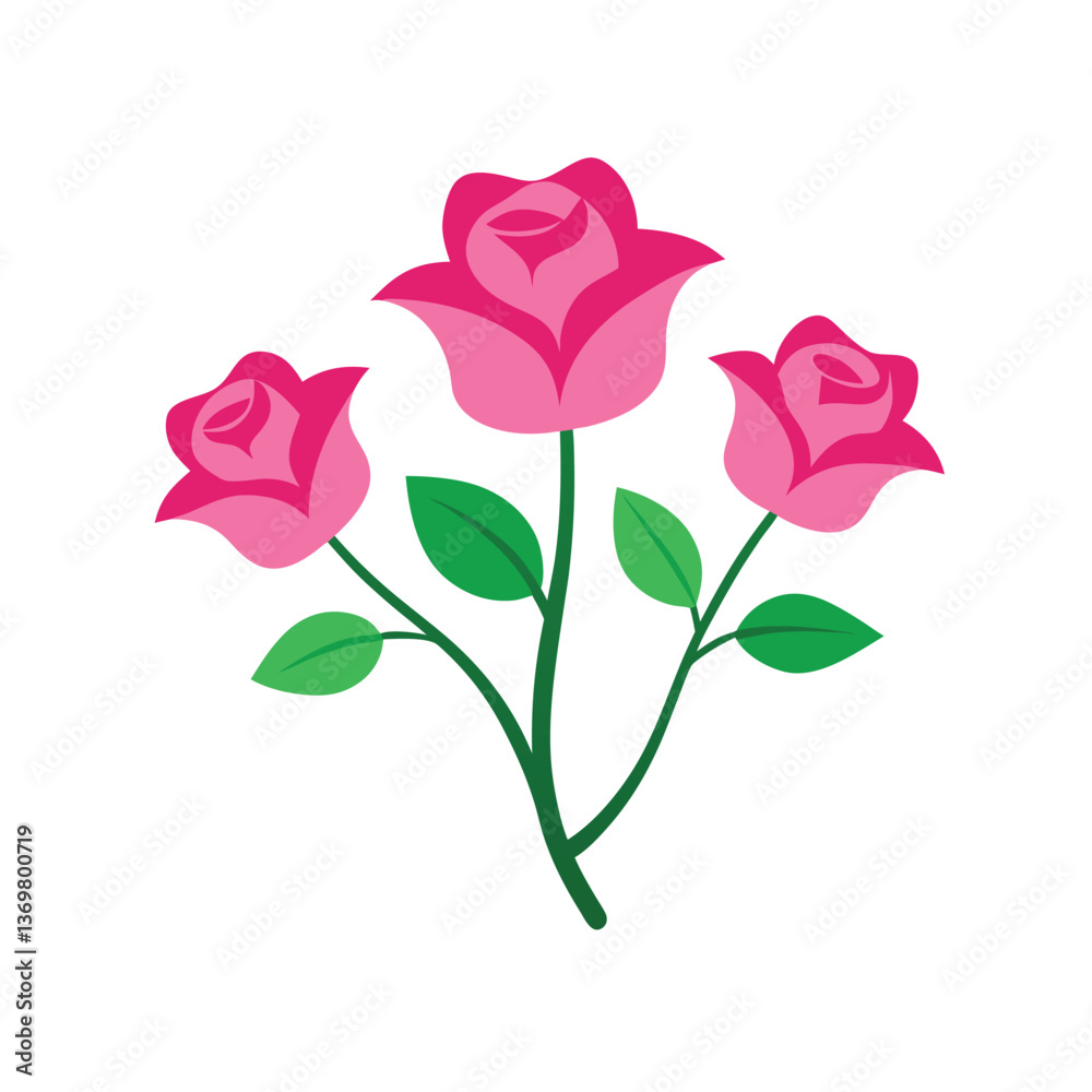 Fototapeta premium Pink rose flower on white background