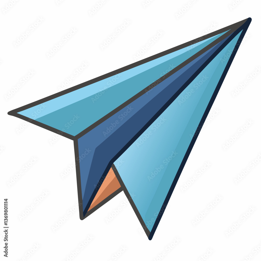 Fototapeta premium folded paper airplane with sharp edges