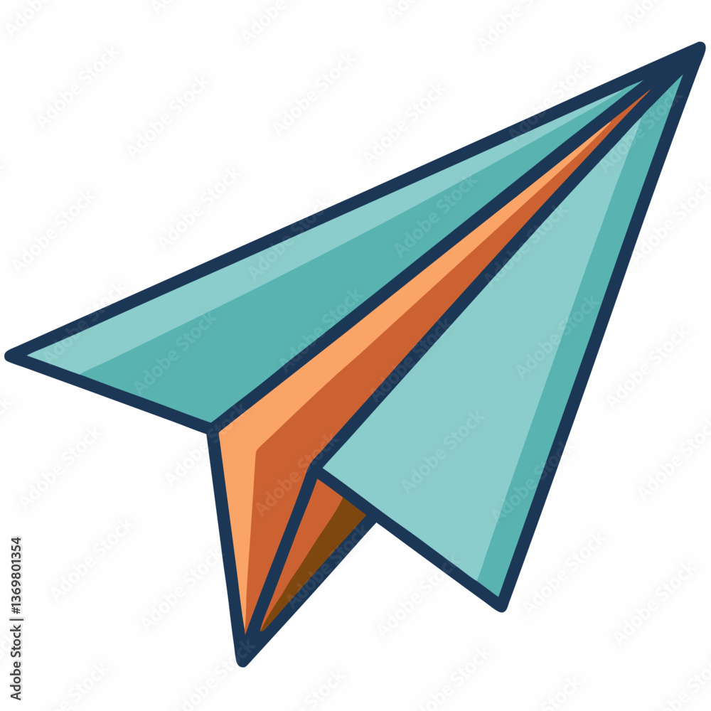 Fototapeta premium folded paper airplane with sharp edges