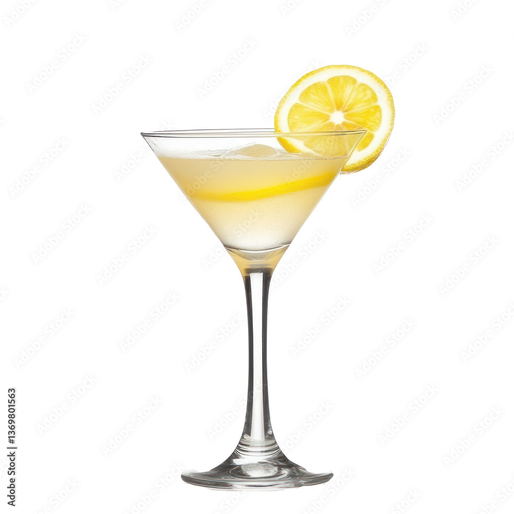 Lemon Drop Martini Drink isolated on transparent or white background Lemon Drop Martini Drink isolated on transparent or white background
