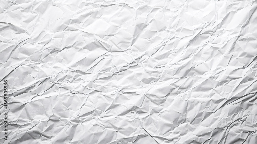 Fototapeta premium White crumpled paper creating a textured background effect