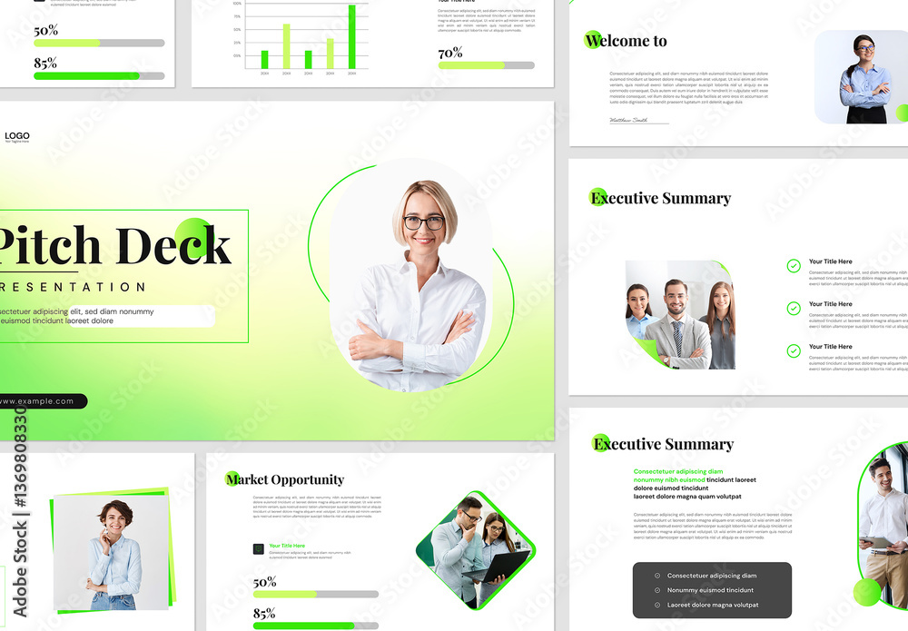Pitch Deck Business Presentation Layout Stock Template | Adobe Stock