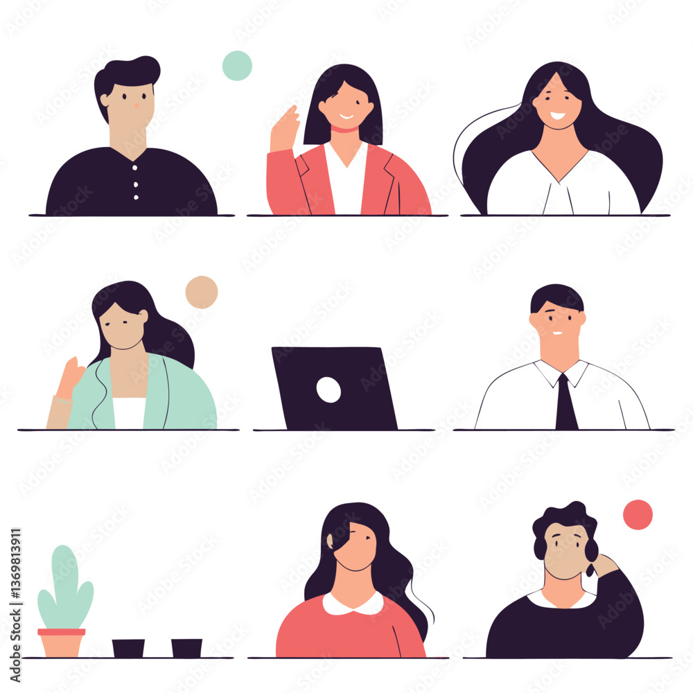 Fototapeta premium A diverse Vector set Illustrator Artwork Design