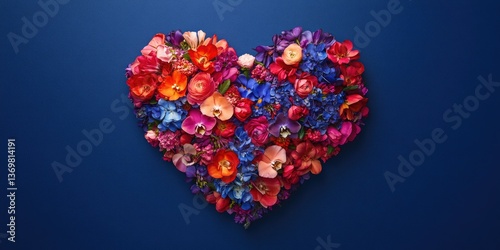 Colorful Flowers Heart