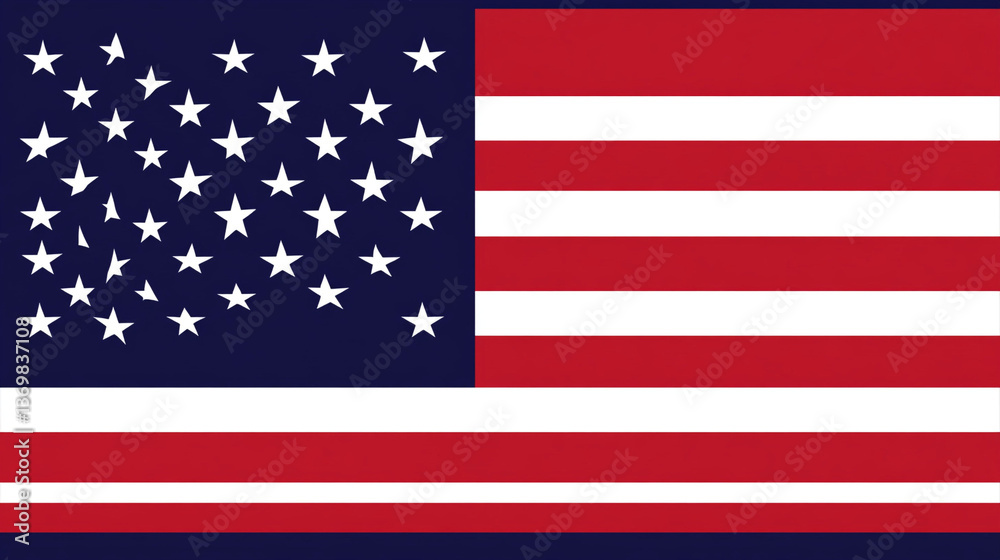 Naklejka premium american flag background American flag for Memorial Day, 4th of July, Labour Day hand lettering background banner template.Happy memorial day concept made from vintage american flag