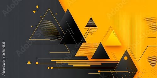 Abstract Geometric Design - Yellow & Black