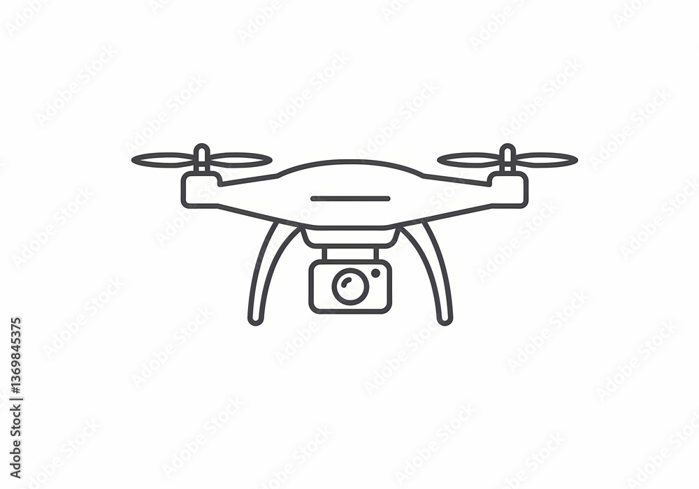 Drone with Camera Aerial Photography Icon Drone with Camera Aerial Photography Icon