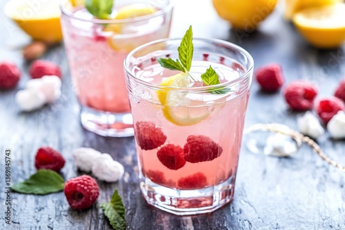 Wallpaper Mural Raspberry lemon lemonade drink for hot summer days Torontodigital.ca
