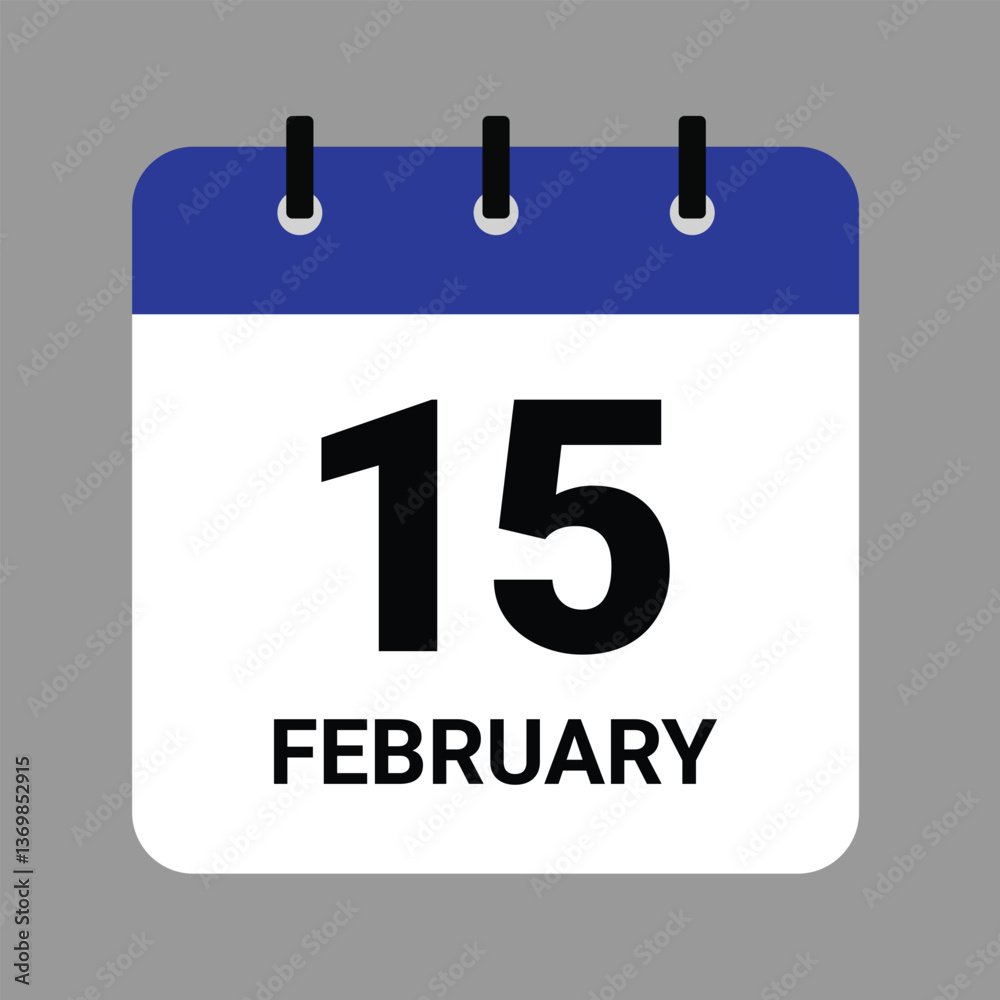 Vector illustration of a calendar icon showing dates and events. FEBRUARY 1 Calendar Icon – Flat Design, Minimalist Date Illustration