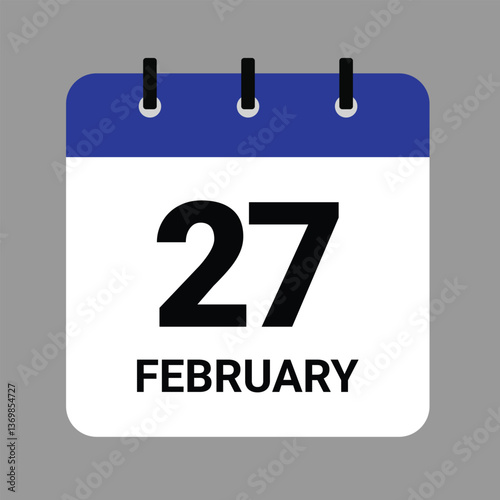 Vector illustration of a calendar icon showing dates and events. FEBRUARY 1 Calendar Icon – Flat Design, Minimalist Date Illustration