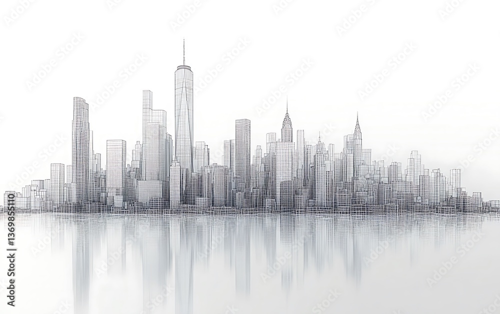 Fototapeta premium NYC Skyline - Abstract Architectural Lines