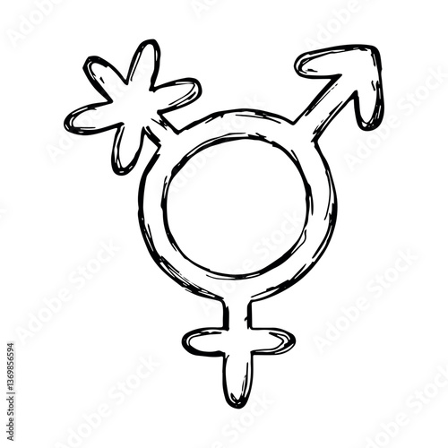 Hand drawn transgender gender identity icon Symbol used to represent sex and gender