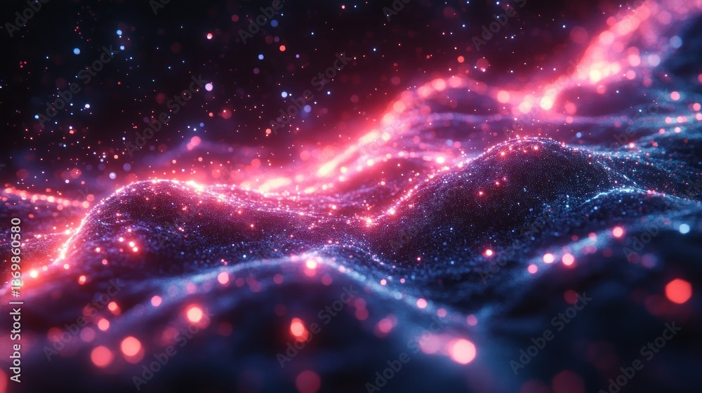 Fototapeta premium Glowing Nebula: A Cosmic Dance of Light and Color