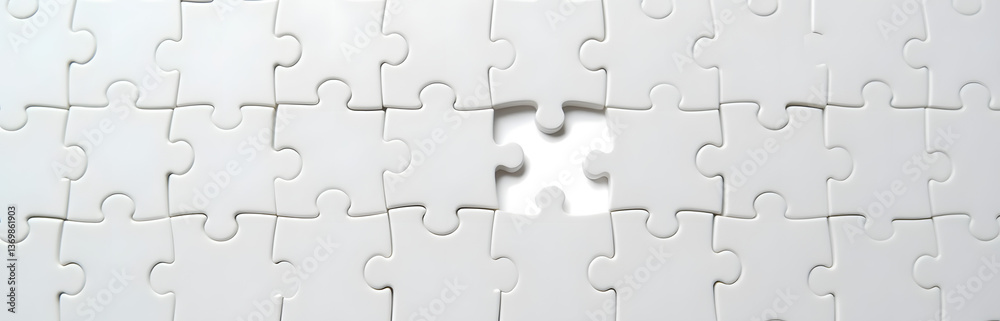 Assembling The Final White Jigsaw Puzzle Pieces Brings A Sense Of Accomplishment And Satisfaction After Solving The Challenging Task Correctly. Assembling The Final White Jigsaw Puzzle Pieces Brings A Sense Of Accomplishment And Satisfaction After Solving The Challenging Task Correctly.