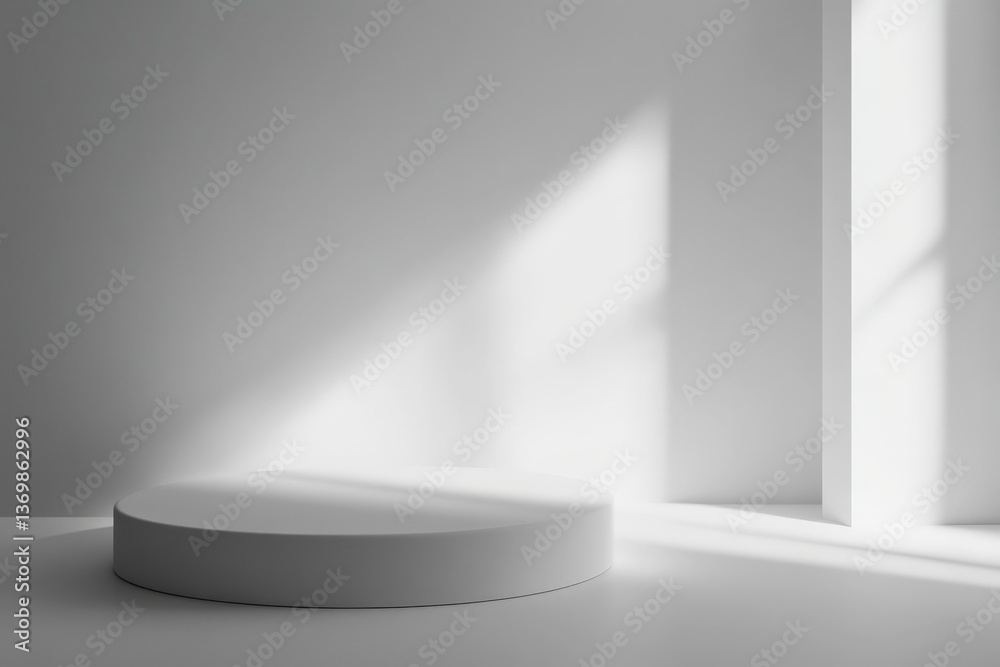 Fototapeta premium There are two black boxes that are placed on top of a concrete podium