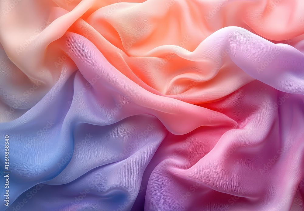 Obraz premium Here is a close up view of a beautifully vibrant rainbow colored satin fabric