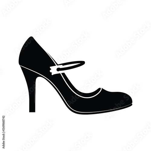 Ladies shoes a simple minimal black silhouette