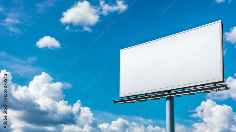 Billboard Mockup Blank Ad Space Against Blue Sky and Clouds, Advertising, Outdoor Billboard Mockup Blank Ad Space Against Blue Sky and Clouds, Advertising, Outdoor
