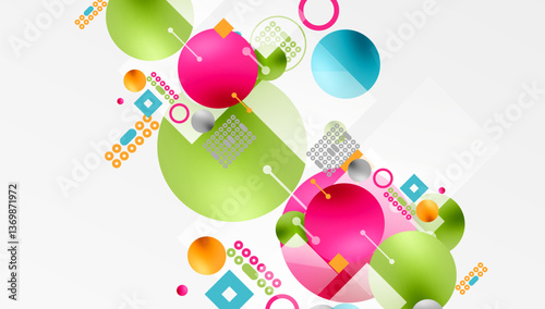 Circles and elements geometric abstract background