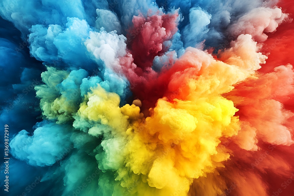 Fototapeta premium Explosive Colorful Powder Explosion Art