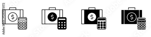 Money and finance icon vector set. Interest and taxes illustration sign collection. Budget and income symbol or logo.
