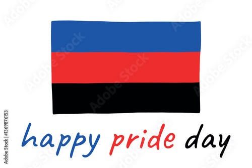 Free Download Colorful Polyamory pride flag Happy pride day LGBTQ community Pride Month Vector hand drawn doodle for posters, stickers, logo, cards - GFXLoad