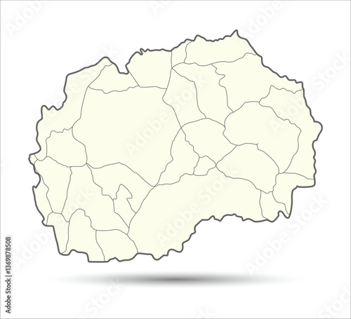 Map of North Macedonia. Macedonia map vector art.