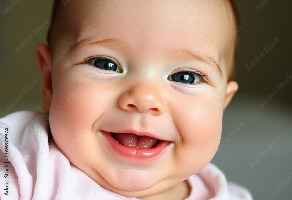 Infant's First Smile The heartwarming first smile of a baby Infant's First Smile The heartwarming first smile of a baby