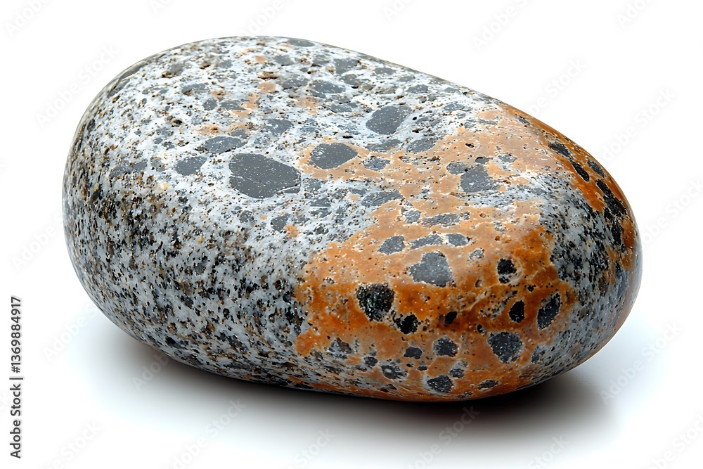 Isolated Smooth Stone on Pure White Background Ideal for Natural Textures and Design Purposes Isolated Smooth Stone on Pure White Background Ideal for Natural Textures and Design Purposes