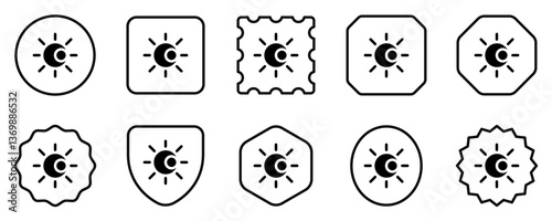 Editable vector sun and moon icon. Part of a big icon set family. Perfect for web and app interfaces, presentations, infographics, etc