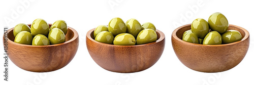 olives In an wooden bowl 