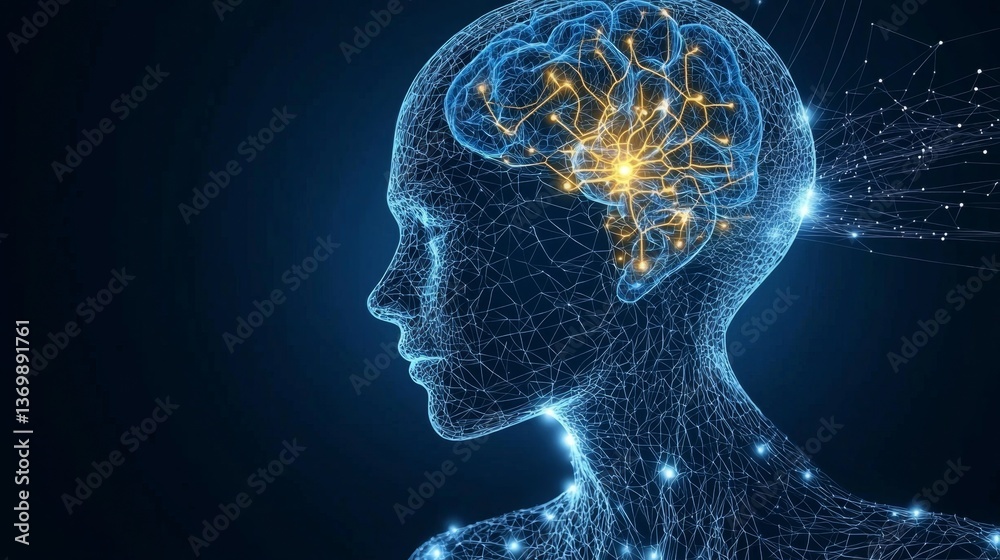 Fototapeta premium Bridging the Gap: How AI Mimics Human Cognitive Processes.