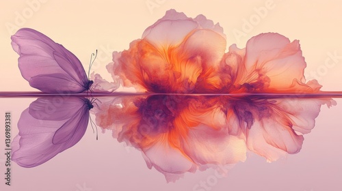 Butterflies of every shade imaginable creating the illusion of a kaleidoscope over a gentle lavender background.