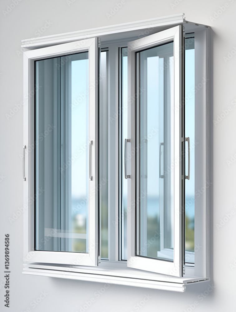 Open window on white background Open window on white background