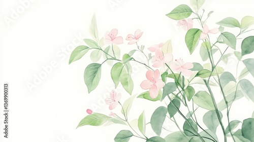 Delicate Pink Blossoms on Branches