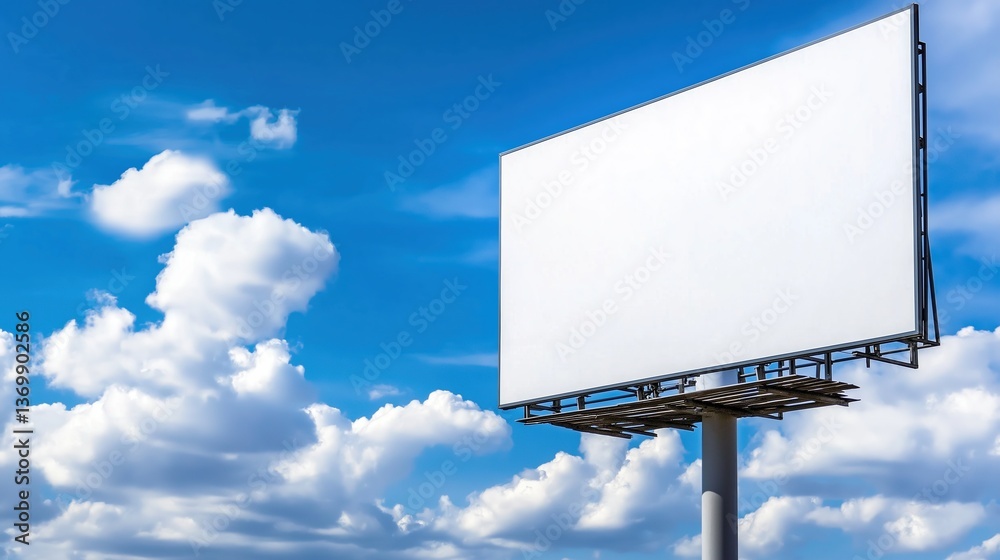 Empty Billboard Against Blue Sky Overview Empty Billboard Against Blue Sky Overview