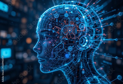 Artificial Intelligence and Generative AI in a Conceptual Image of Modern Technologies