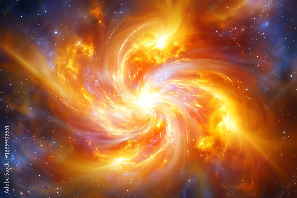 Obraz premium Fiery Cosmic Whirlpool Nebula