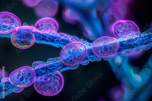 Intricate Microcosm: Dynamic Display of Zygospore Fungi Lifecycle in High-Magnification View