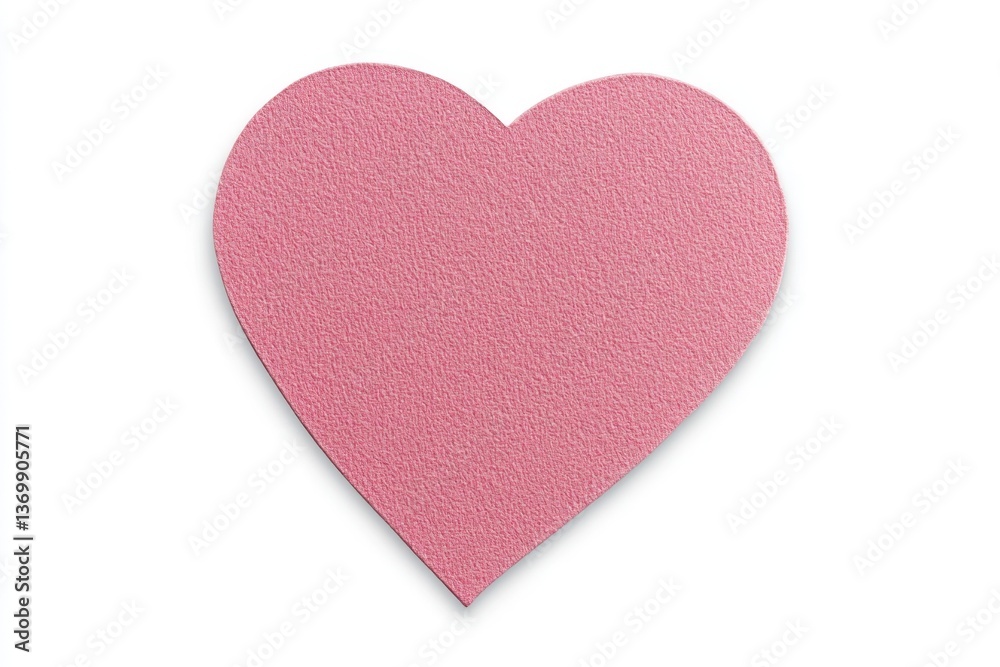 Isolated pink heart shape, simple design, white background, no other elements Isolated pink heart shape, simple design, white background, no other elements