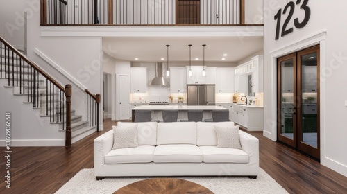 Modern Open Concept Living Room with Stylish Furniture and Decor