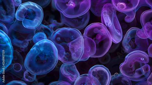 Intricate Microcosm: Dynamic Display of Zygospore Fungi Lifecycle in High-Magnification View