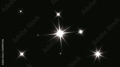 Wallpaper Mural Starry Night Effect Twinkle and Glittering Stars Overlay on black Screen. 4k Torontodigital.ca