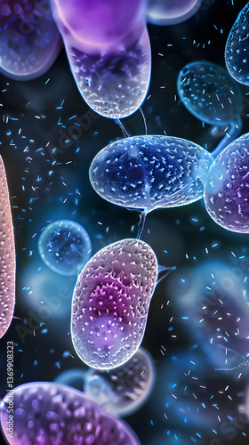 Intricate Microcosm: Dynamic Display of Zygospore Fungi Lifecycle in High-Magnification View