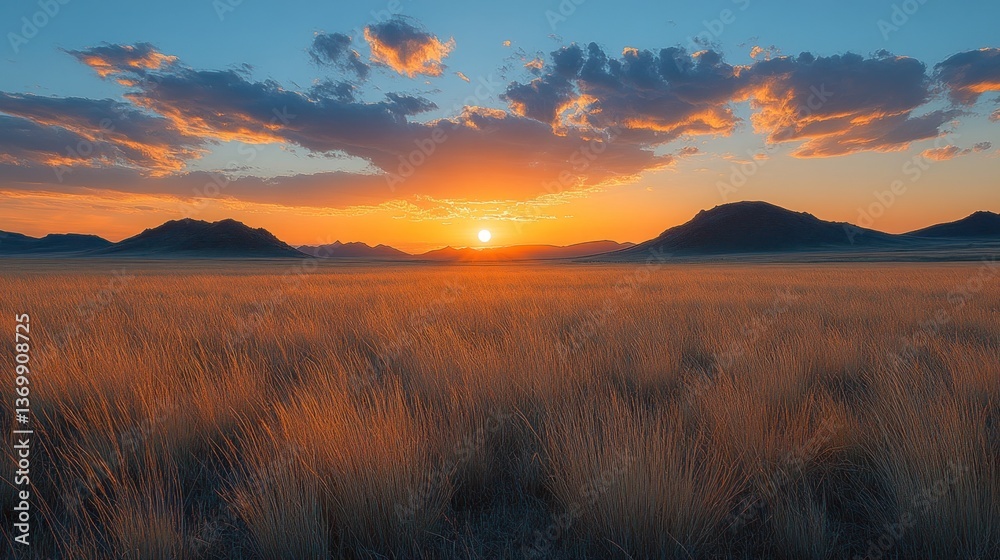 Obraz premium African Sunset over Grassland