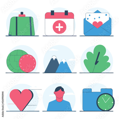 Medical icons vector set design illustration with flat symbols