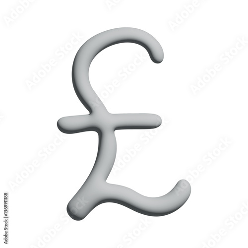 3d british pound currency symbol. Single element for design
