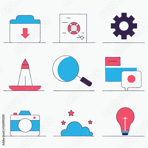 Travel and vacation vector icon set for web and business design